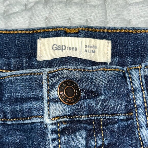 Gap Mid Rise Vintage Slim Jeans size 32" x 26" size 12-14 - Picture 3 of 7
